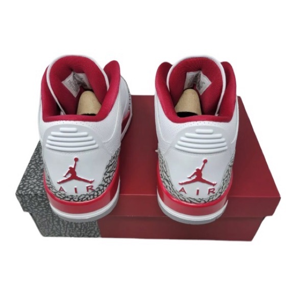 Nike Air Jordan 3 Retro Cardinal Red W7 White - Picture 3 of 6